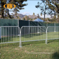 Fence outside concert crowd control barrier